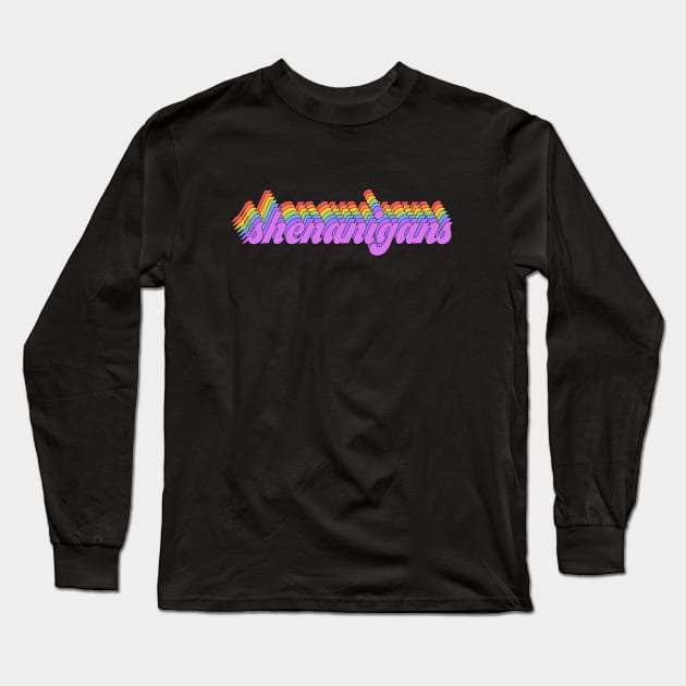 Rainbow meme: Just here for the shenanigans Long Sleeve T-Shirt by Ofeefee